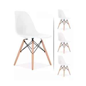 Set de 4 Sillas tipo Eames para tu oficina u Hogar, mejora tu espacio de trabajo o convivencia con estilo minimalista. - Image 7