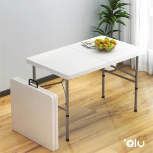 Mesa Plegable Plástica Blanca de 120cm y 180 cm ideal para fiestas, reuniones o cómo mesa de trabajo. - Image 8