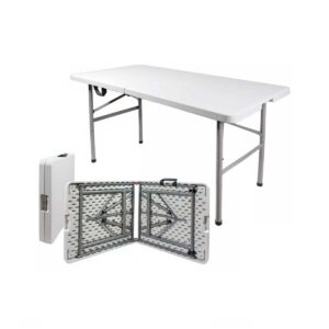 Mesa Plegable Plástica Blanca de 120cm y 180 cm ideal para fiestas, reuniones o cómo mesa de trabajo. - Image 5